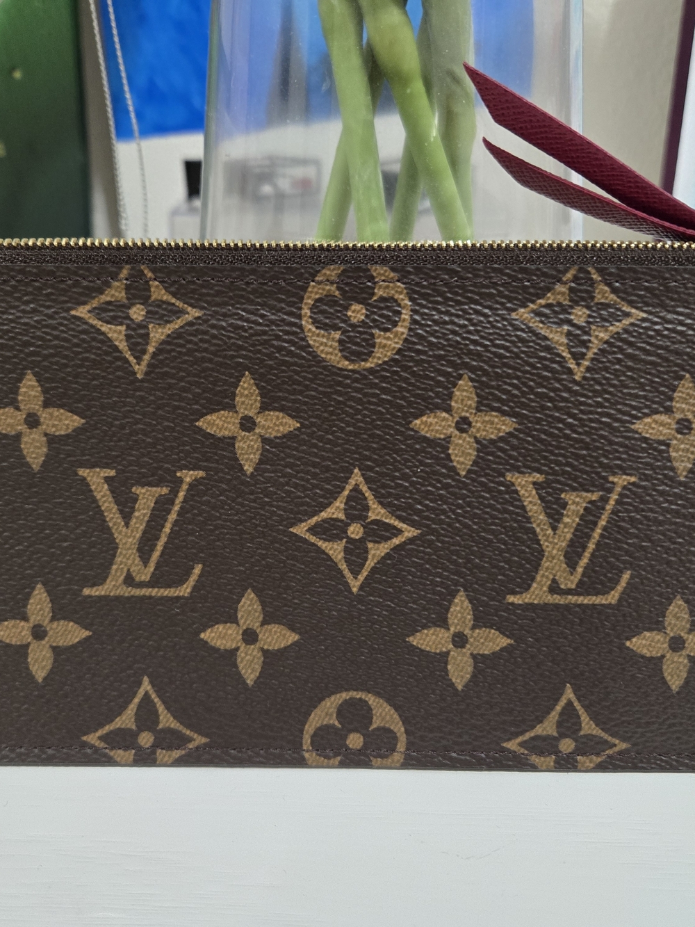 Louis Vuitton Monogram Zip Pouch - Brown/Tan with Gold Hardware - Picture 6 of 10